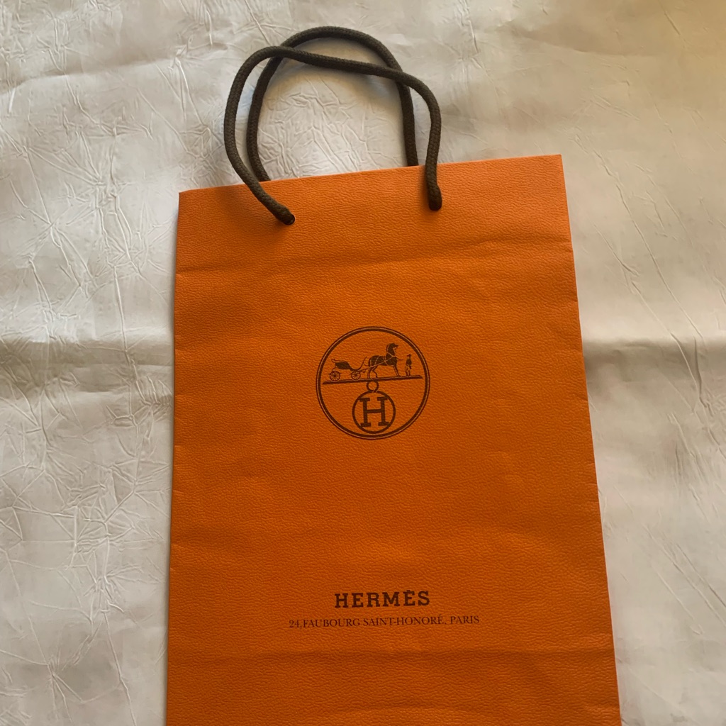 New Hermes Orange Paper Gift And Shopping Bag Size 8X 11X 3